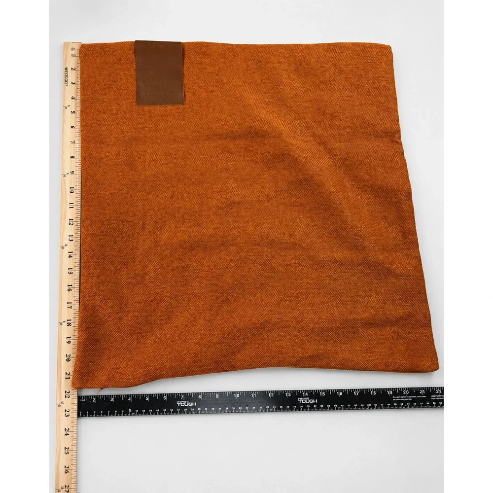 Deconovo Set of 2 Pumpkin Orange Pillow Covers 22 in x 22 in Hidden Zipper